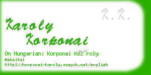 karoly korponai business card